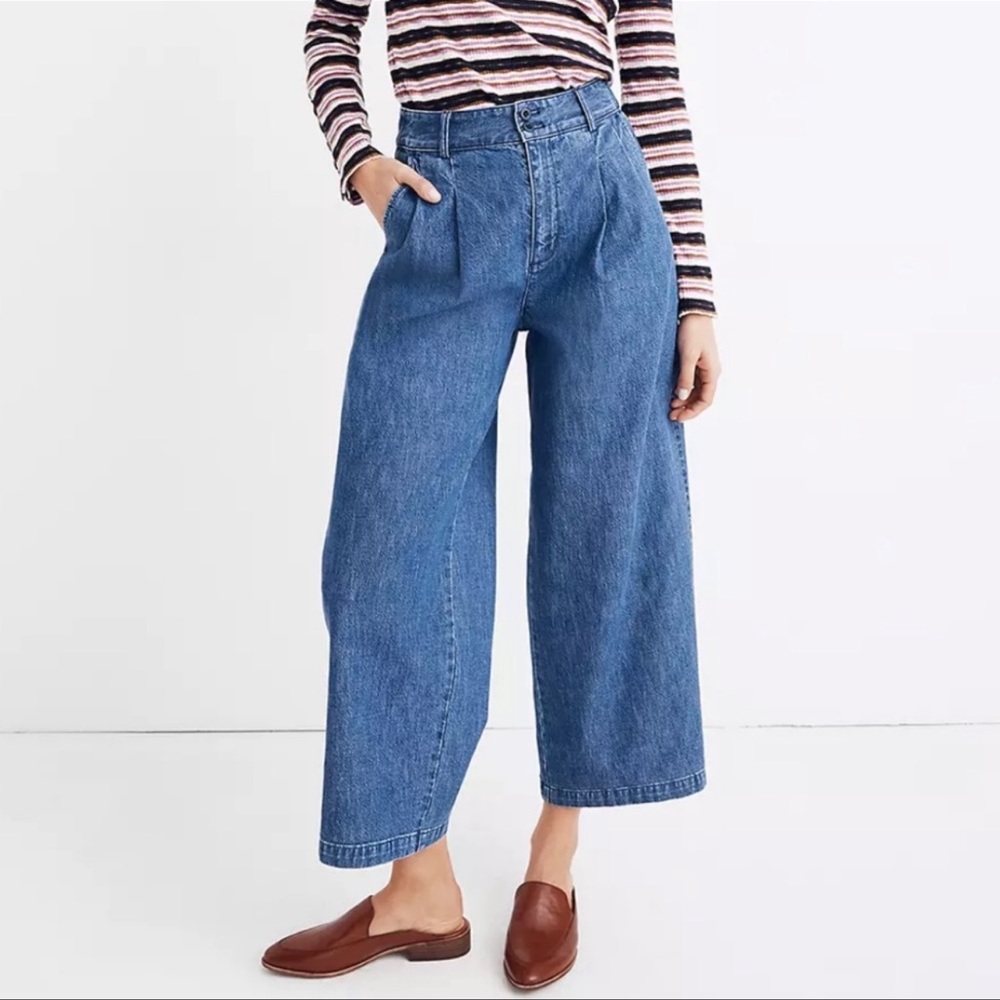 Madewell | Wide Leg Pleated Jeans Denim Size 8